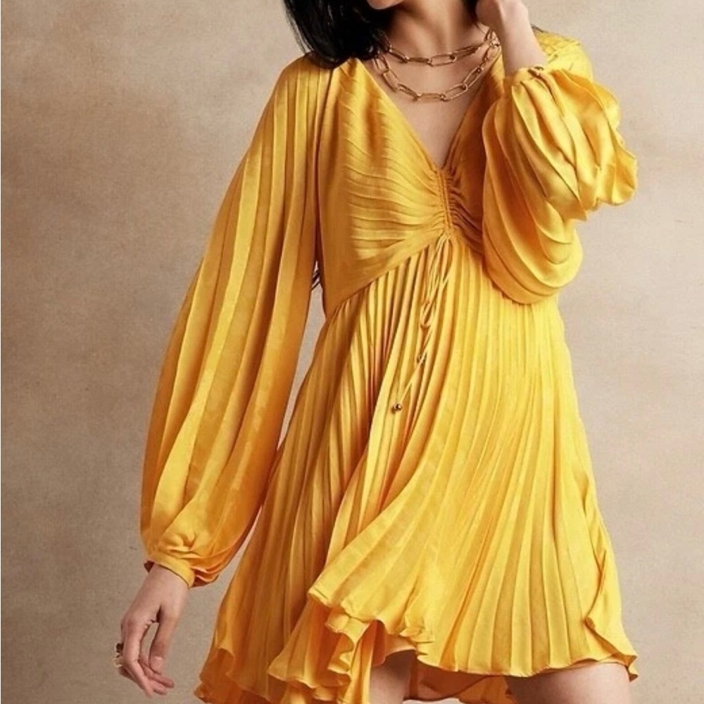 NWT Banana Republic Petite Radiant Mini Dress - Sol Yellow - 8P